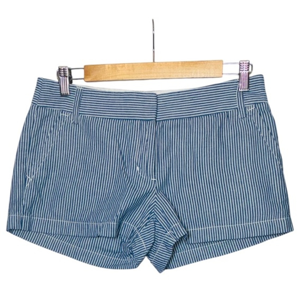 J. Crew City Fit Blue & Stripe Cotton Shorts Style 78203 2in inseam
